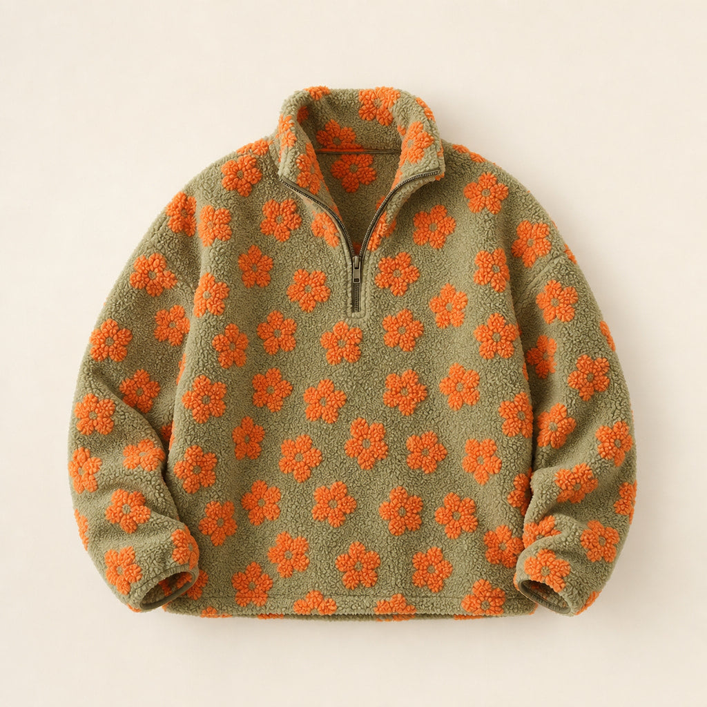 Willow Bloom Fleece Orange – Product Photo