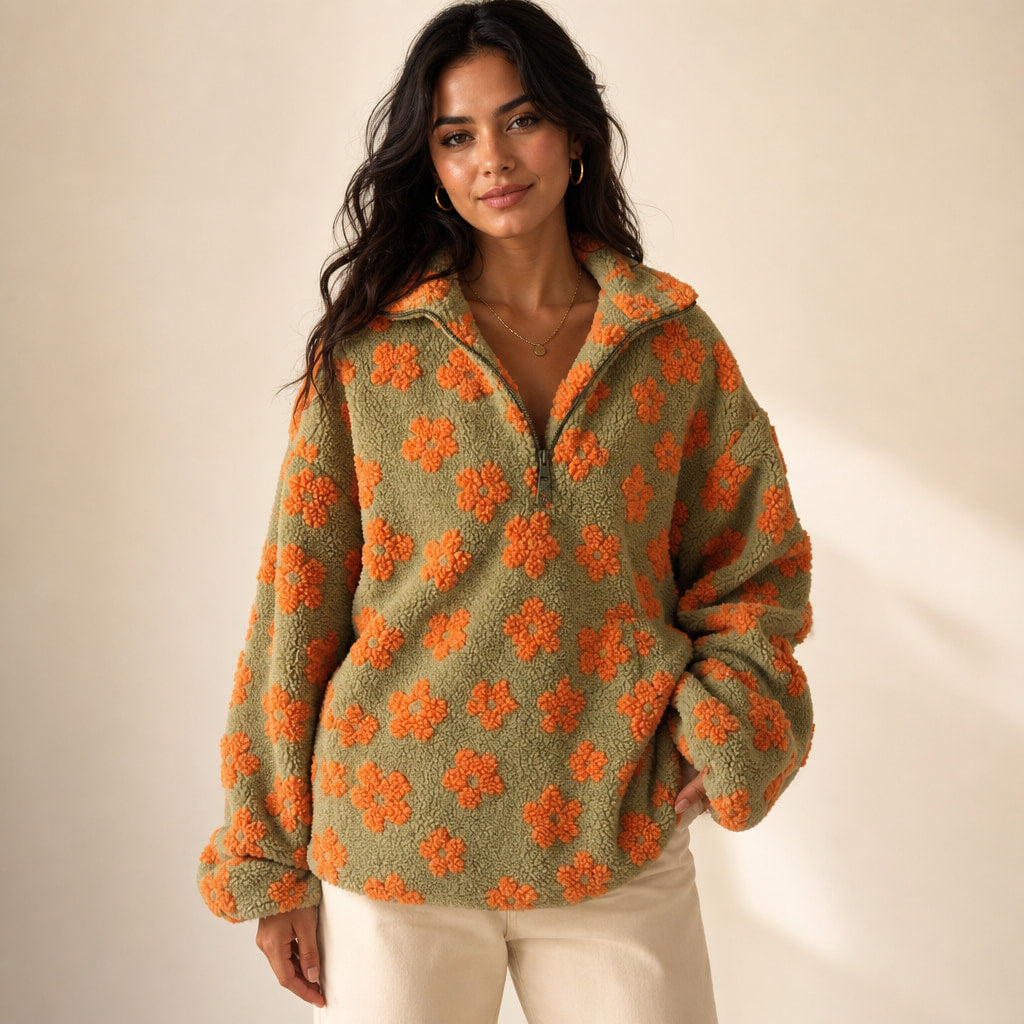 Willow Bloom Fleece in Orange – Mampierimoda Premium Womenswear