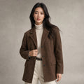 Women's Banbury Faux Suede Blazer Brown – Product Photo