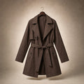 Women's Belted Double-Breasted Brown Trench Coat Brown – Product Photo