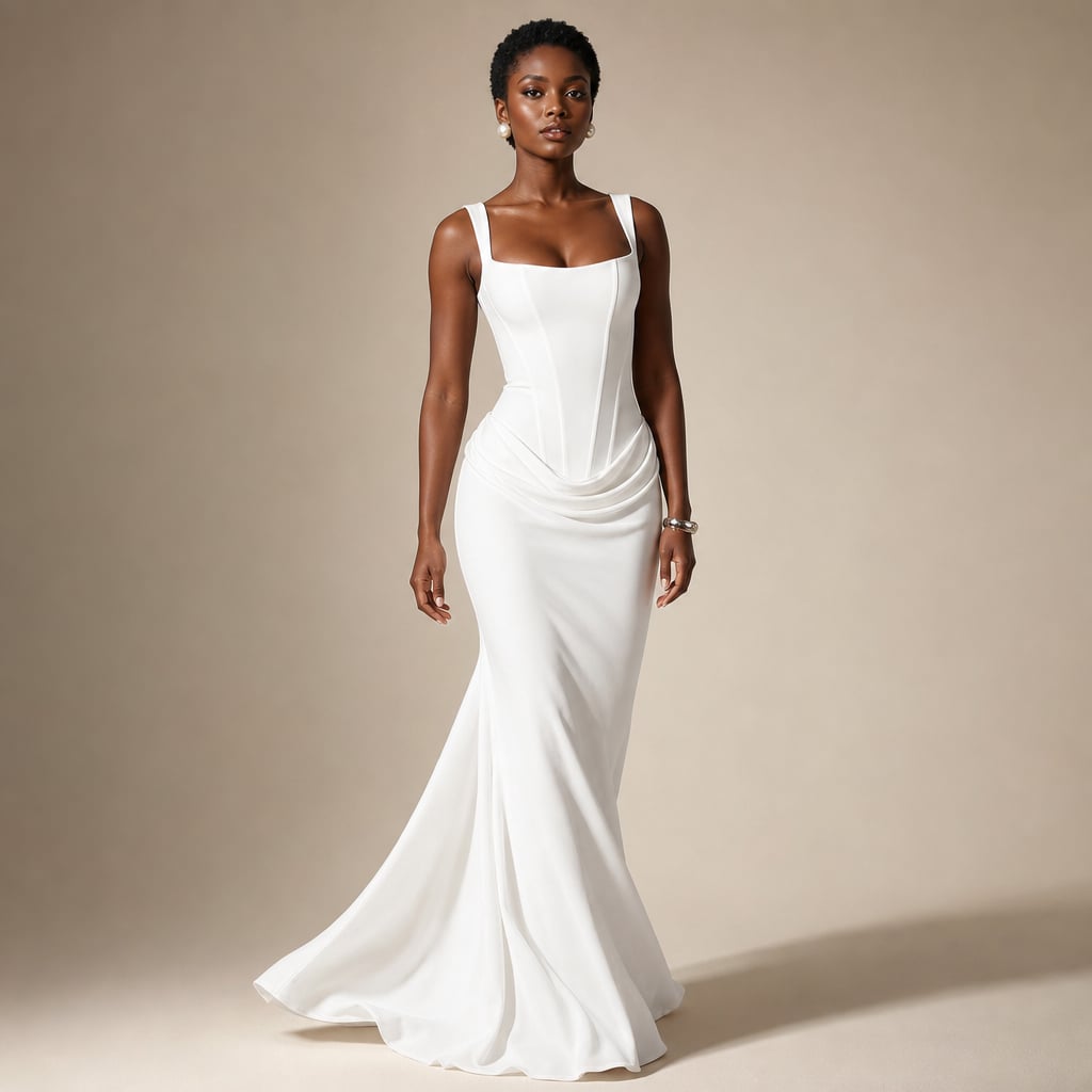 Women's bodycon backless Maxi dress White – Product Photo