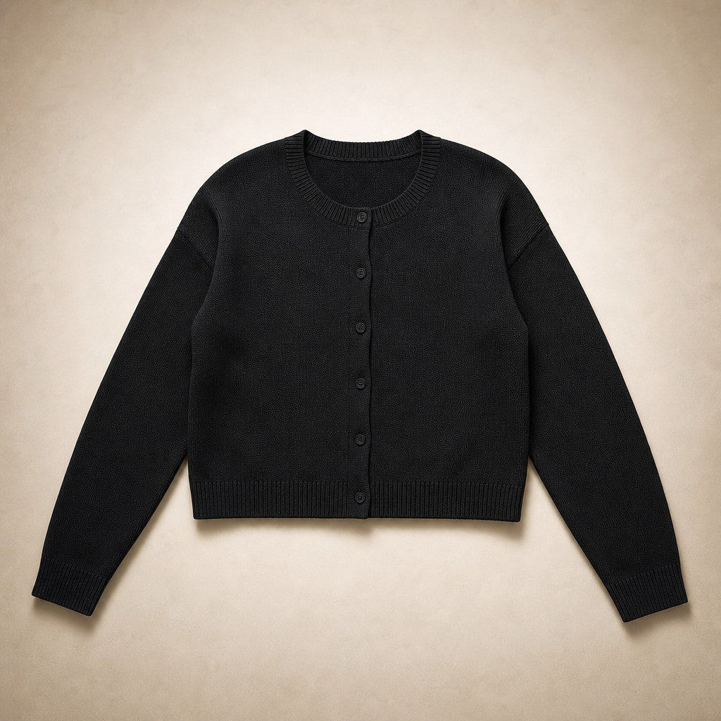 Women's Classic Cardigan Black – Product Photo