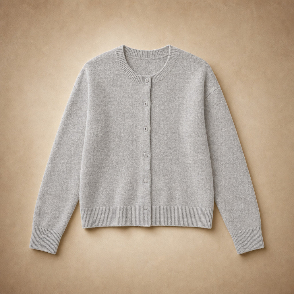 Women's Classic Cardigan Gray – Product Photo
