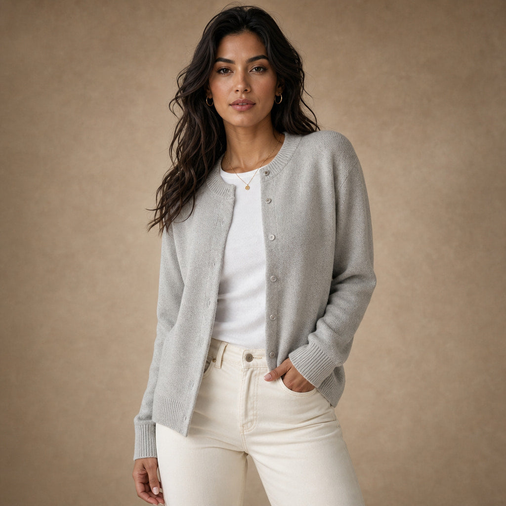 Women's Classic Cardigan in Gray – Mampierimoda Premium Womenswear