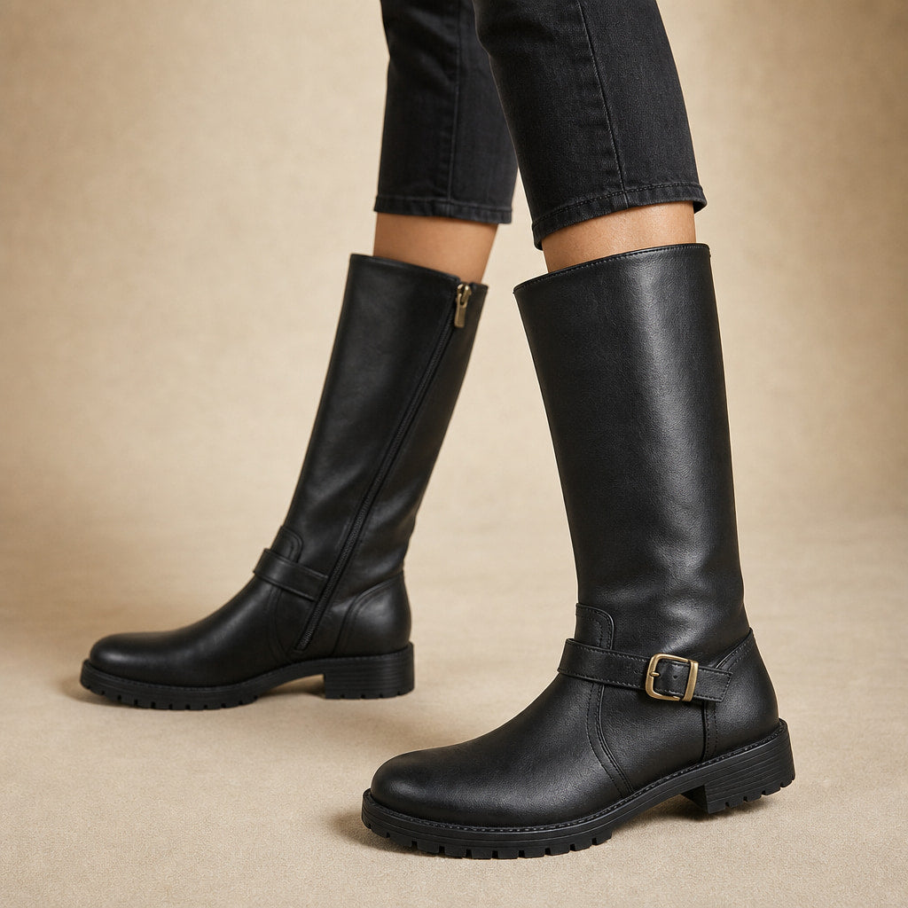 Women's Comfort Low Heel Ankle Boots in Black – Mampierimoda Premium Womenswear