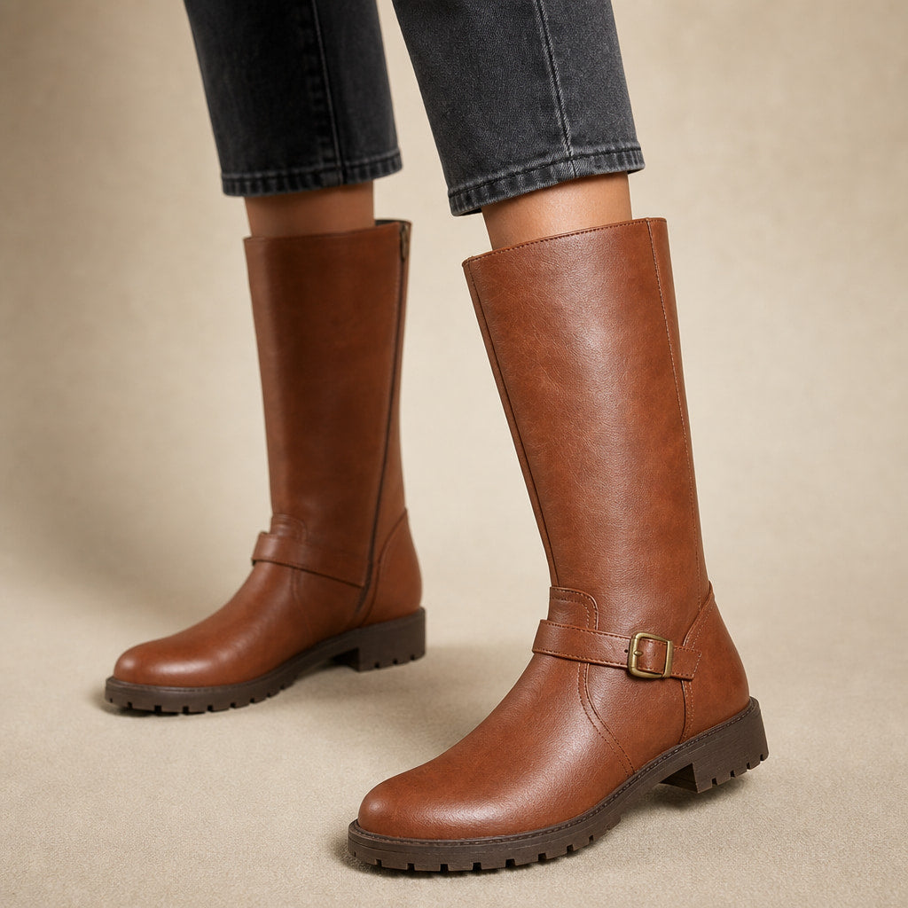 Women's Comfort Low Heel Ankle Boots in Brown – Mampierimoda Premium Womenswear