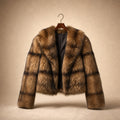 Women's Faux Fur Jacket Brown – Product Photo
