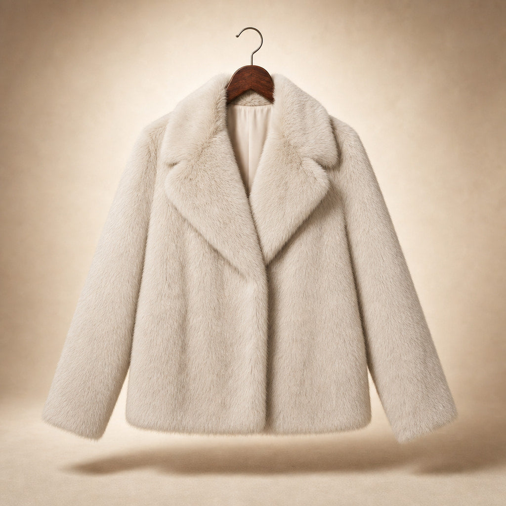 Women's Ferryhill Faux Fur Coat Silver – Product Photo