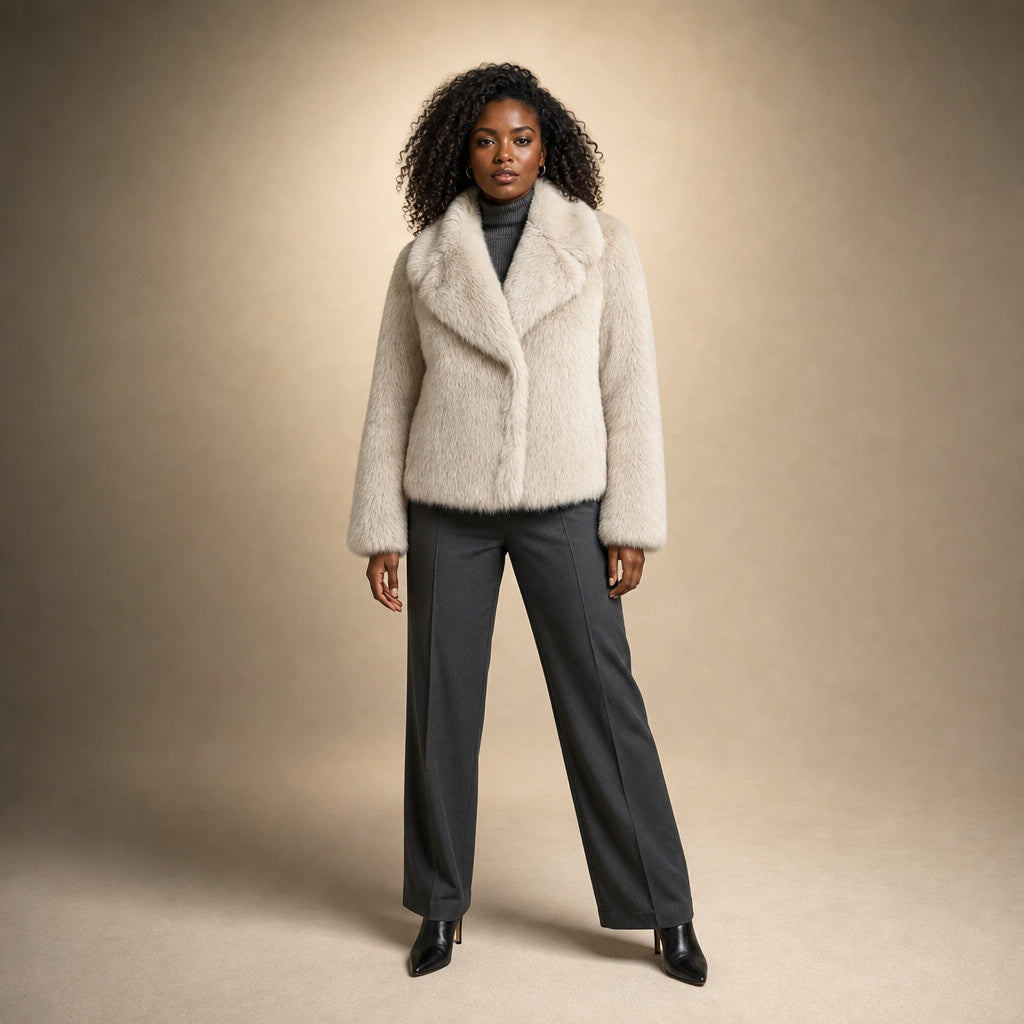 Women's Ferryhill Faux Fur Coat in Silver – Mampierimoda Premium Womenswear