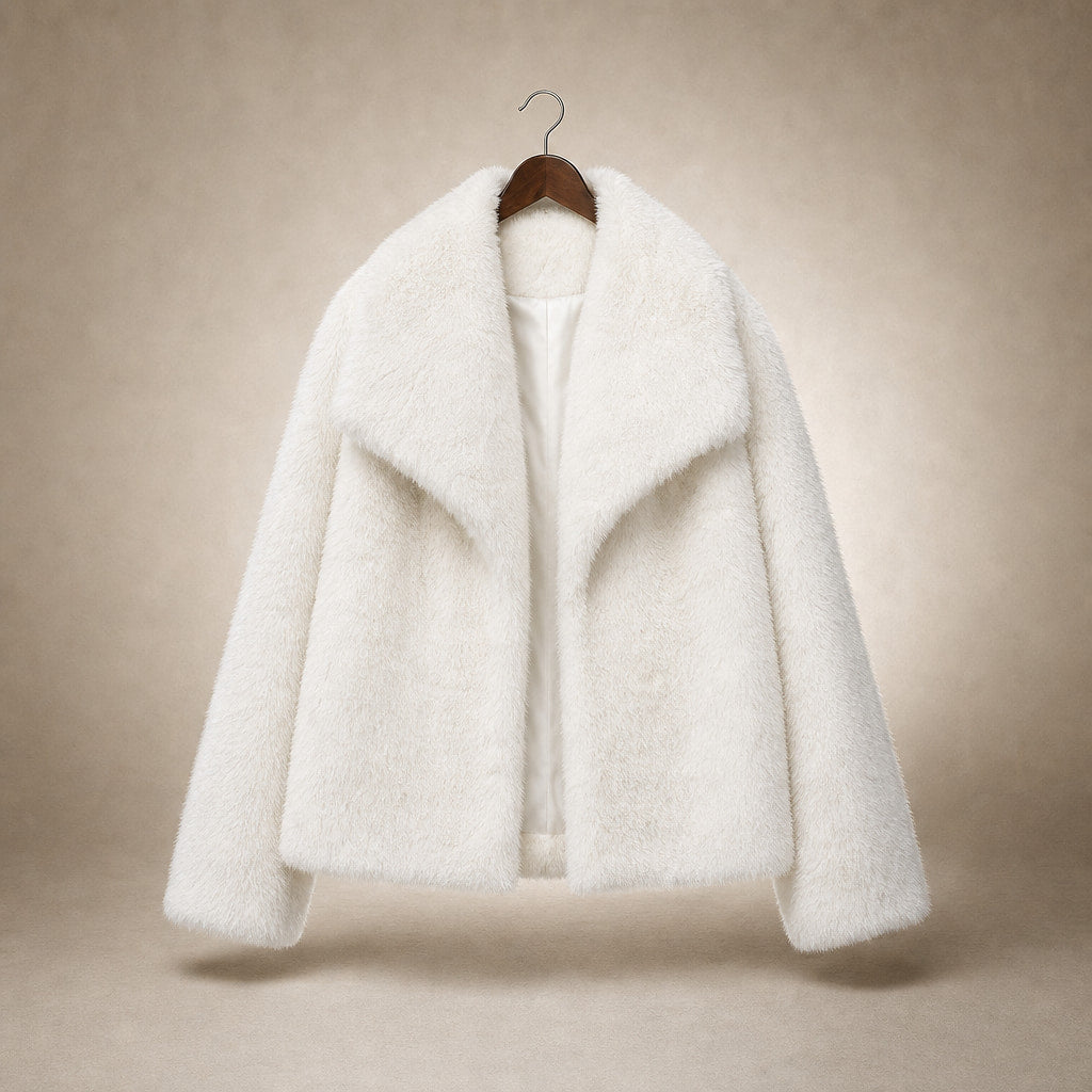 Women's Ferryhill Faux Fur Coat White – Product Photo