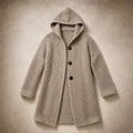 Women's Hooded Oversized Cardigan Light Brown – Product Photo