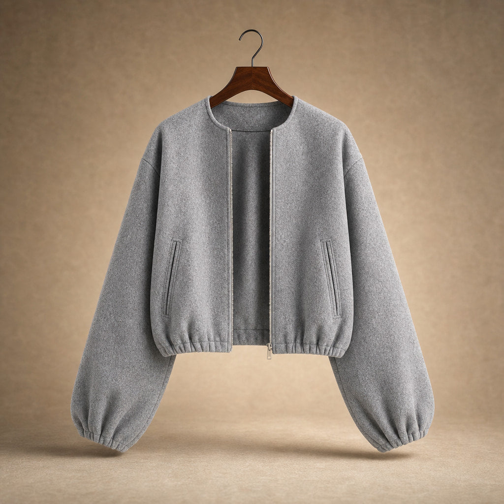 Women's Lightweight Bomber Jacket Gray – Product Photo