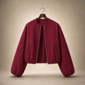 Women's Lightweight Bomber Jacket Wine Red – Product Photo