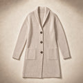 Women's Long Knit Cardigan with Buttons Beige – Product Photo