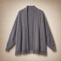 Women's long warm knit cardigan Grey – Product Photo