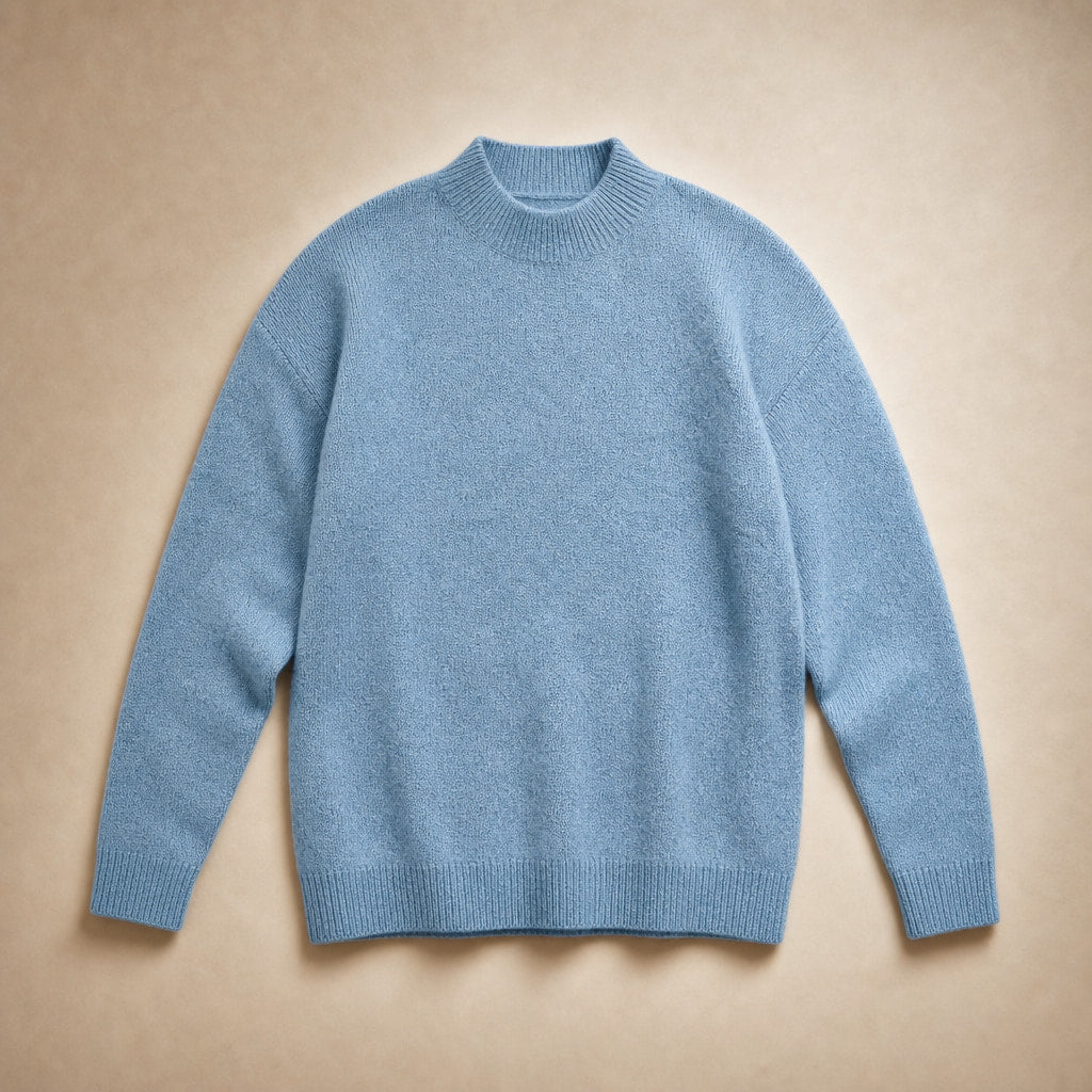 Women's Loose Fit Cashmere Sweater - Soft and Comfortable Blue – Product Photo