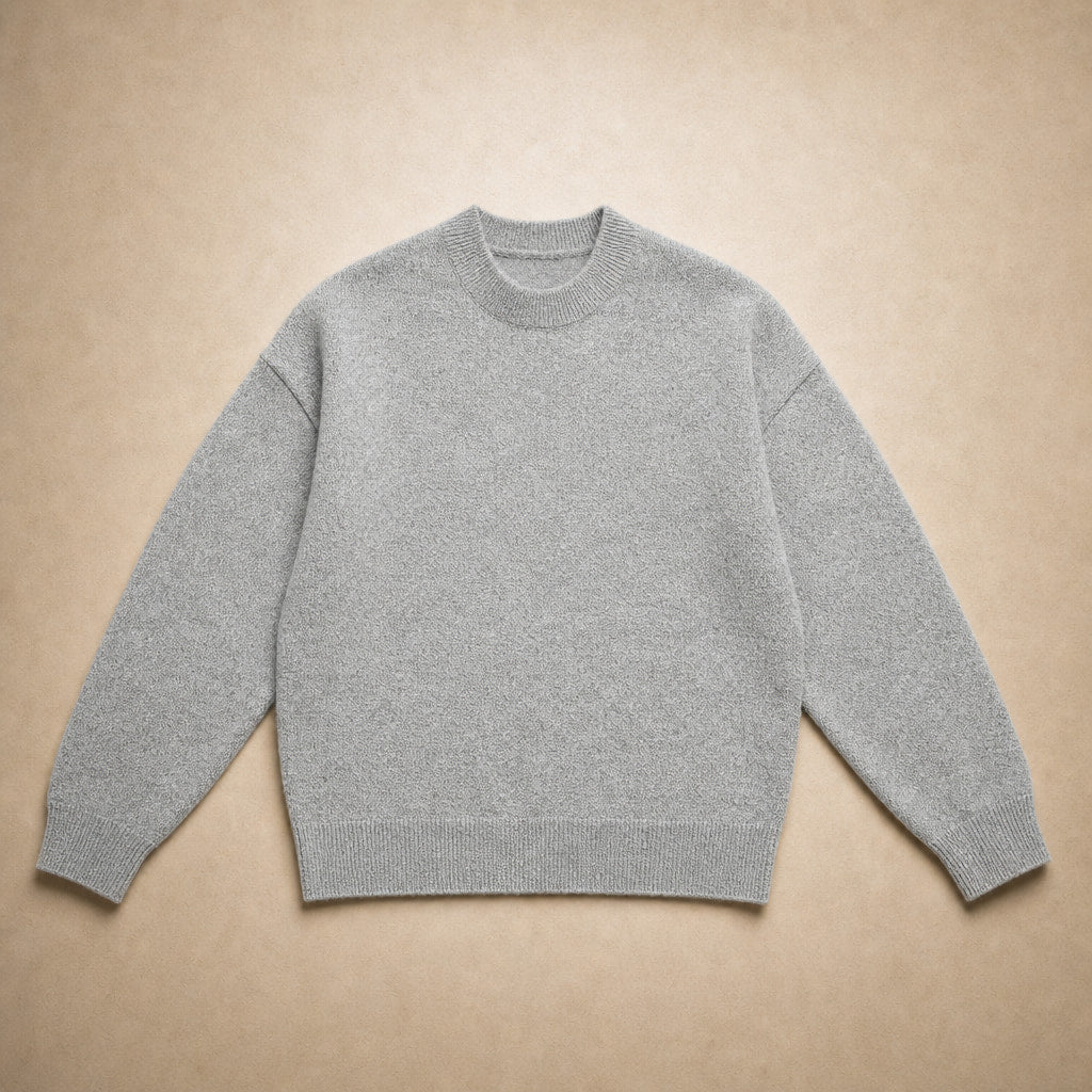 Women's Loose Fit Cashmere Sweater - Soft and Comfortable Gray – Product Photo