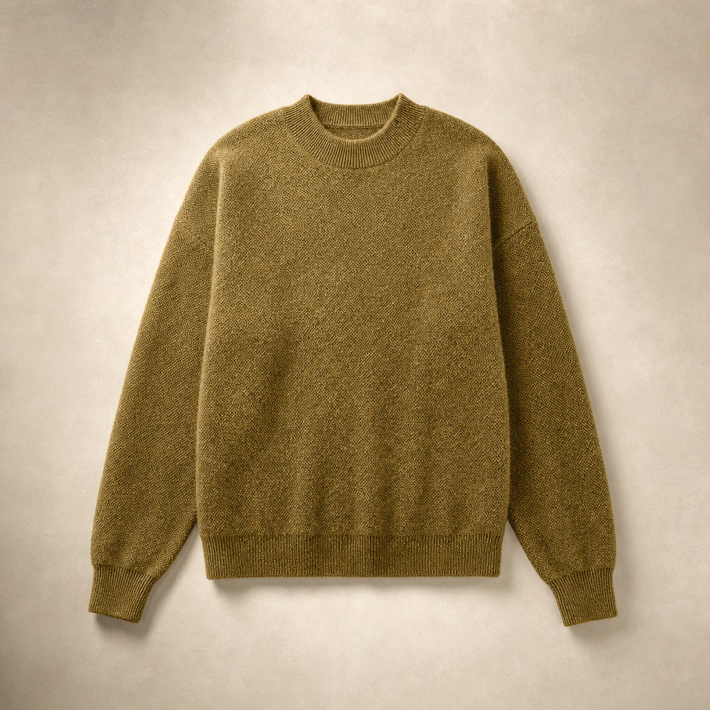 Women's Loose Fit Cashmere Sweater - Soft and Comfortable Khaki – Product Photo