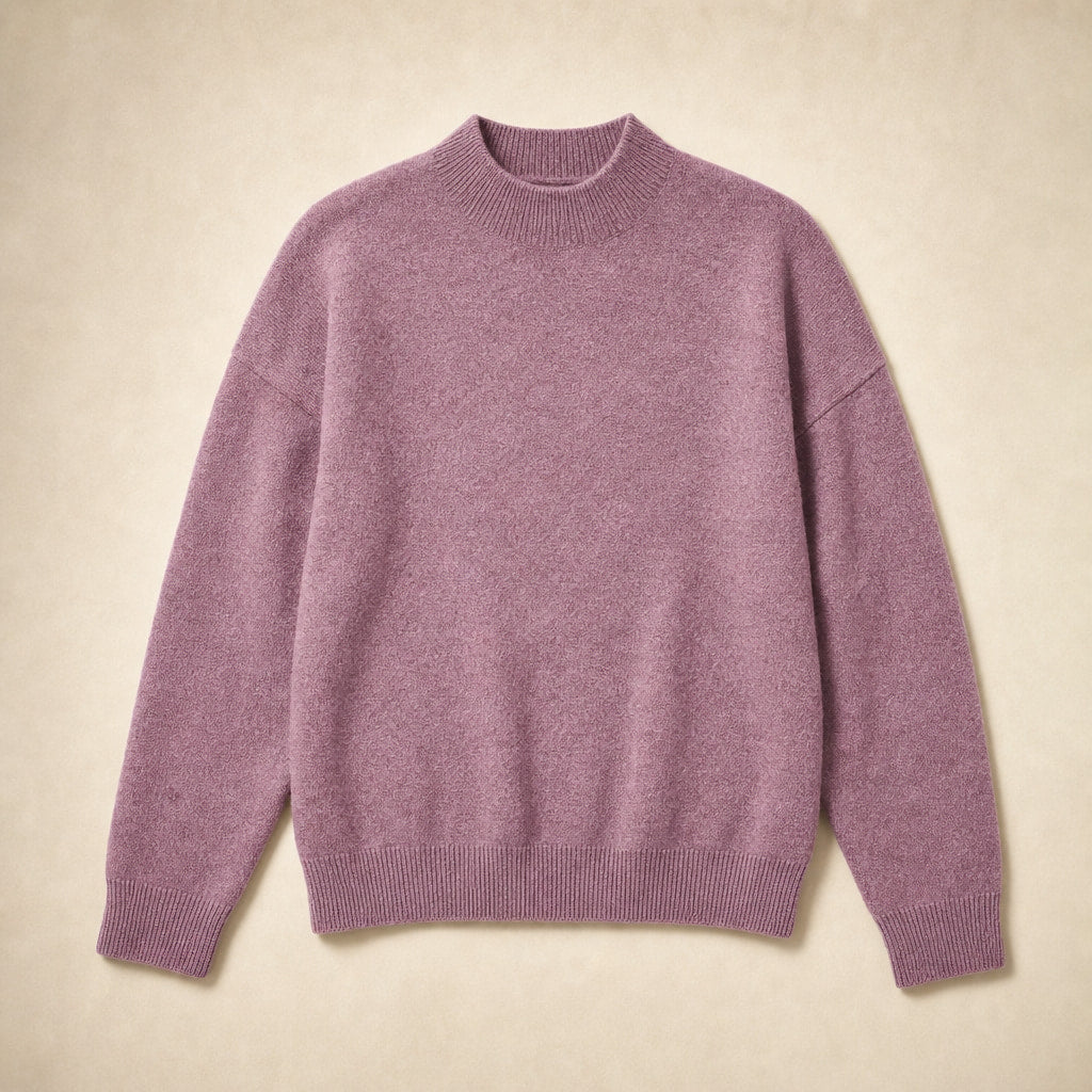 Women's Loose Fit Cashmere Sweater - Soft and Comfortable Pink – Product Photo