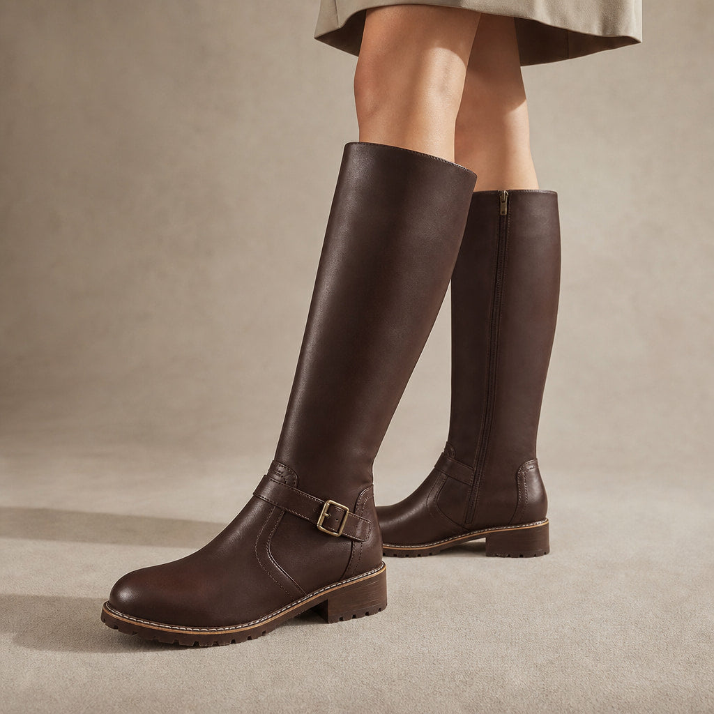 Women's Orthopedic Tall Boots Dark Brown – Product Photo