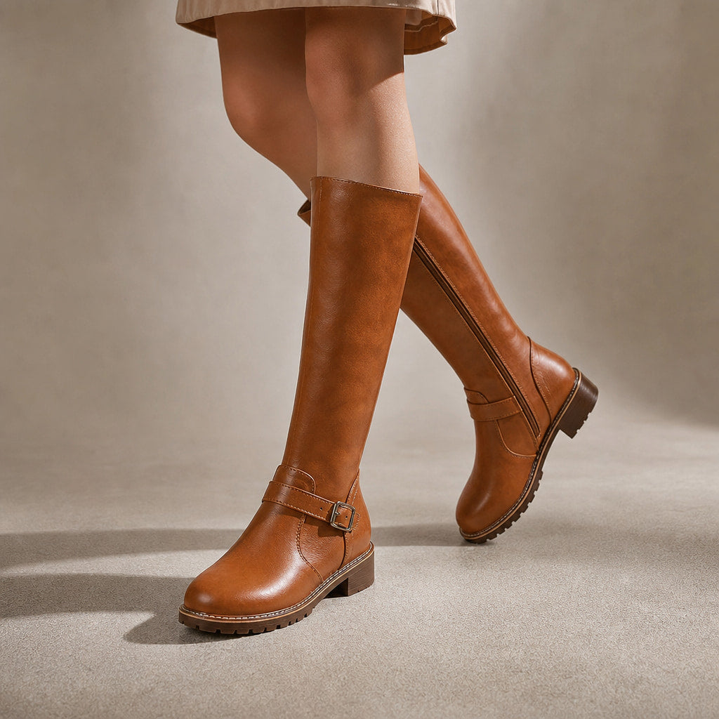Women's Orthopedic Tall Boots Light Brown – Product Photo