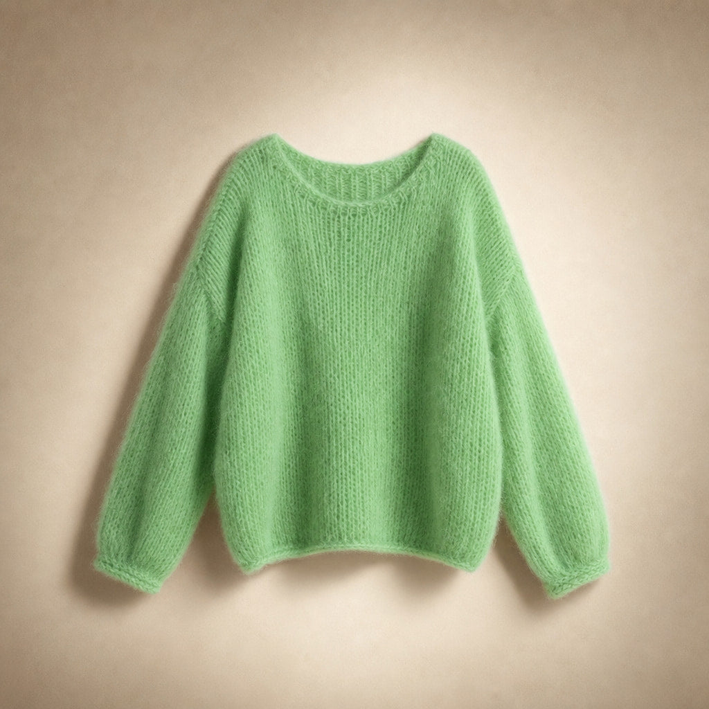 Women's Oversized Knit Sweater - Soft and Cozy for Winter Green – Product Photo
