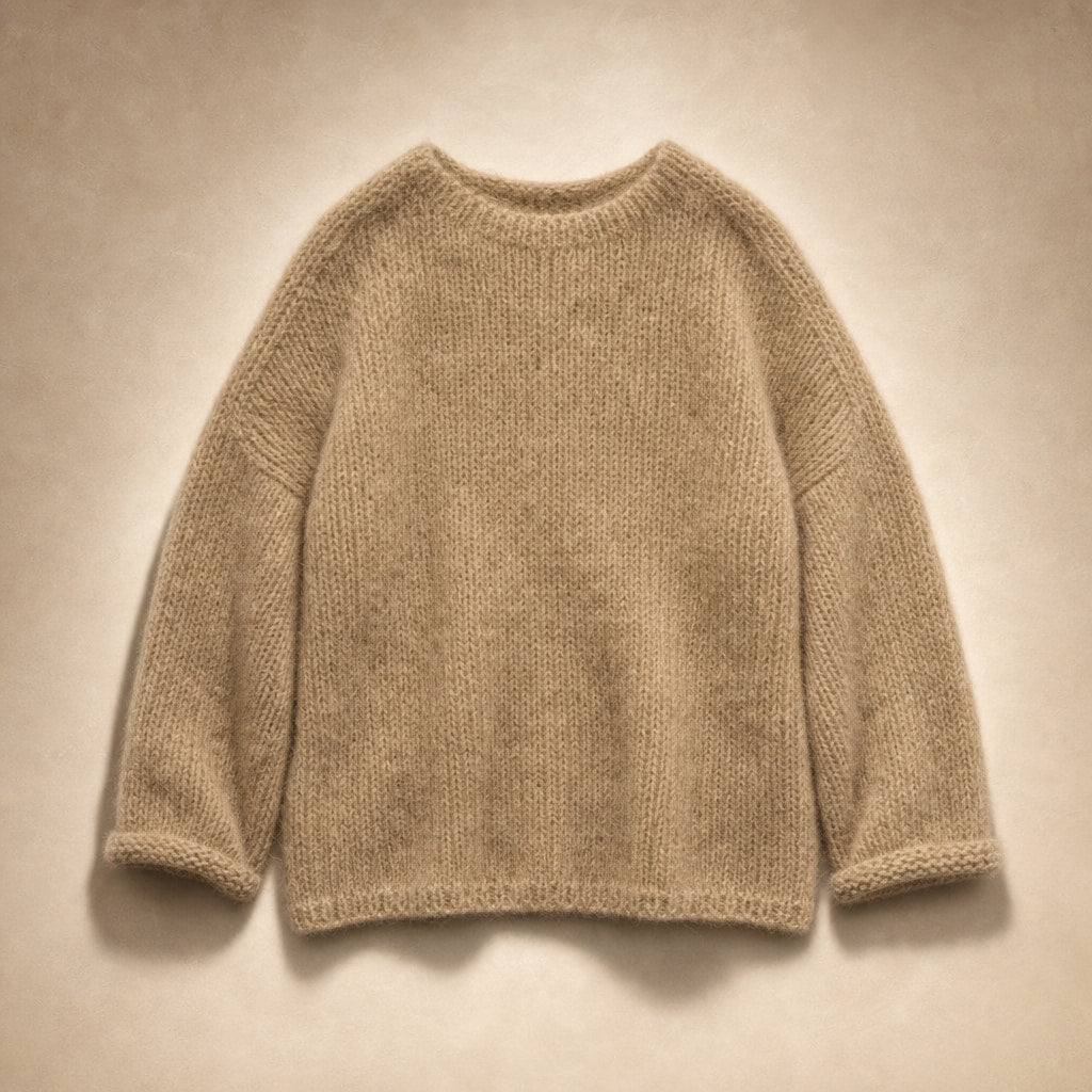 Women's Oversized Knit Sweater - Soft and Cozy for Winter Khaki – Product Photo