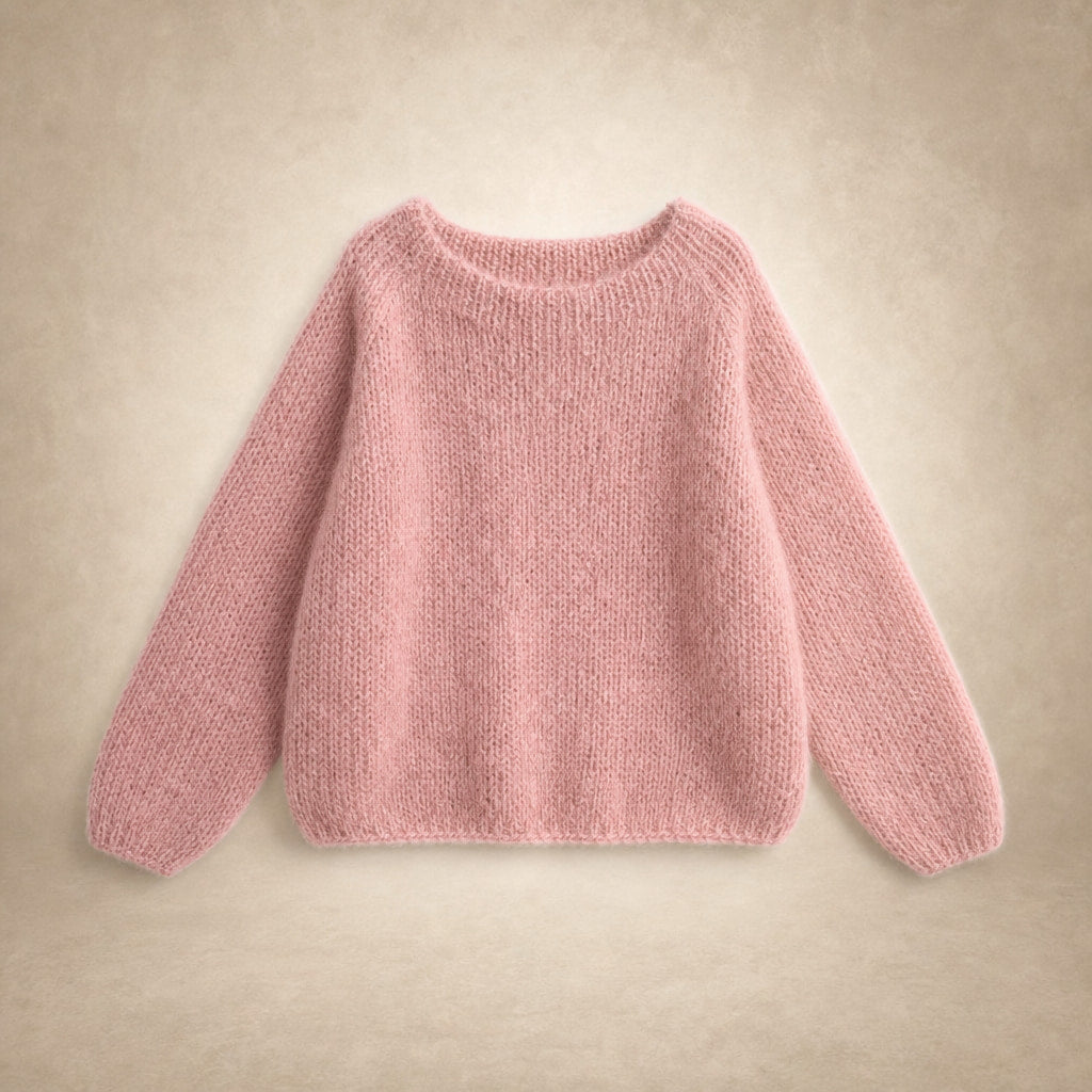 Women's Oversized Knit Sweater - Soft and Cozy for Winter Pink – Product Photo