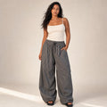 Womens Pant Wide Barrel Leg with Elasticated Waist Grey in Grey – Mampierimoda Premium Womenswear