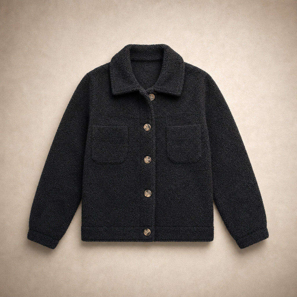 Women's Stylish Thick Cardigan Jacket Black – Product Photo