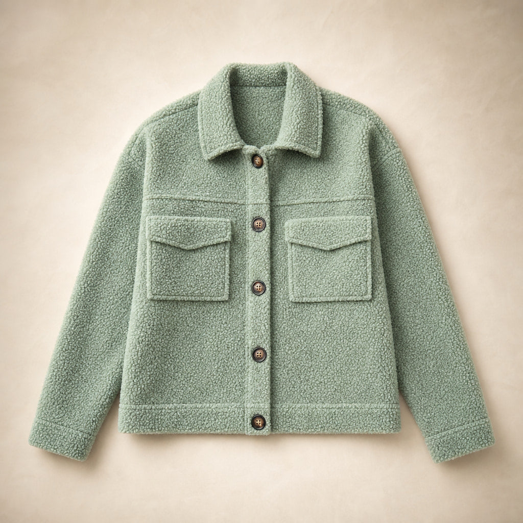 Women's Stylish Thick Cardigan Jacket Green – Product Photo