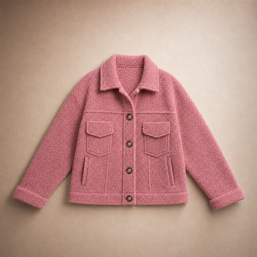 Women's Stylish Thick Cardigan Jacket Pink – Product Photo