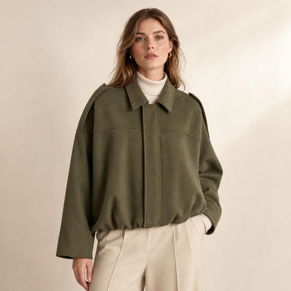 Women's Vintage Oversized Bomber Jacket in Armygreen – Mampierimoda Premium Womenswear