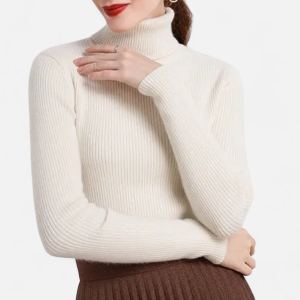Ophelia | Ribbed Turtleneck Sweater Slim Fit